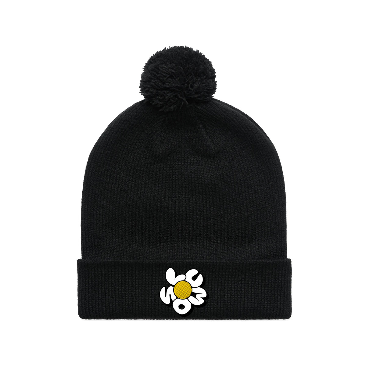 Lumos Daisy Pom Pom Beanie (Black)